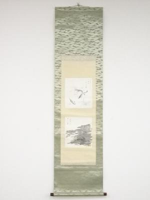 乙丑（1925年）　甲斐虎山筆　海老　肉筆紙本掛軸（保護箱）